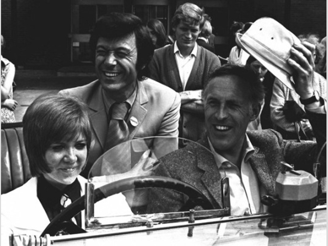 With Bruce Forsyth and choreographer Lionel Blair in Leeds in 1969.