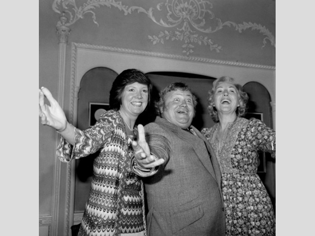 With comedian Harry Secombe and Dame Vera Lynn at the Variety Club of Great Britain luncheon in 1978.