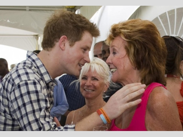Prince Harry meeting the singer in 2010.
