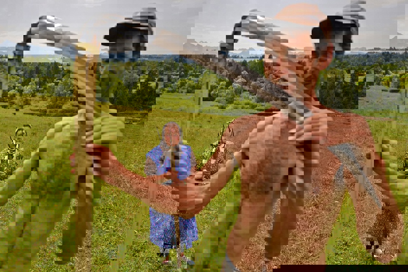 Traditional haymaking in Poland, where many people continue to use the scythe and pitchfork (Bartlomiej Jurecki)