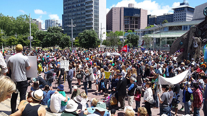 An earlier protest against the Trans-Pacific Partnership (James Robins)