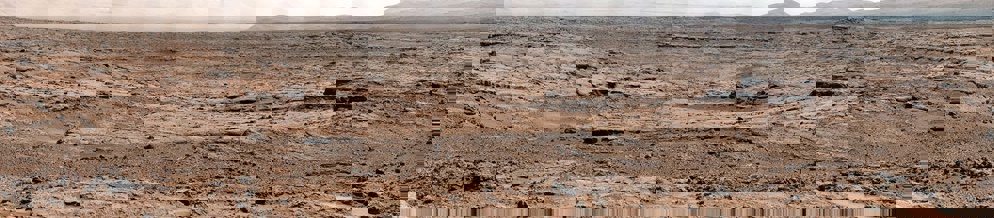 A mosaic of images taken by Curiosity while the rover was working at a site called "Rocknest" in October and November of 2012.