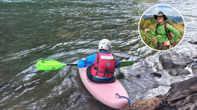 Mike Beavon was rescued from the Tongariro River after missing for five hours and failing to arrive at his destination point. This photo shows him heading off on the paddle. Inset: Mike Beavon.