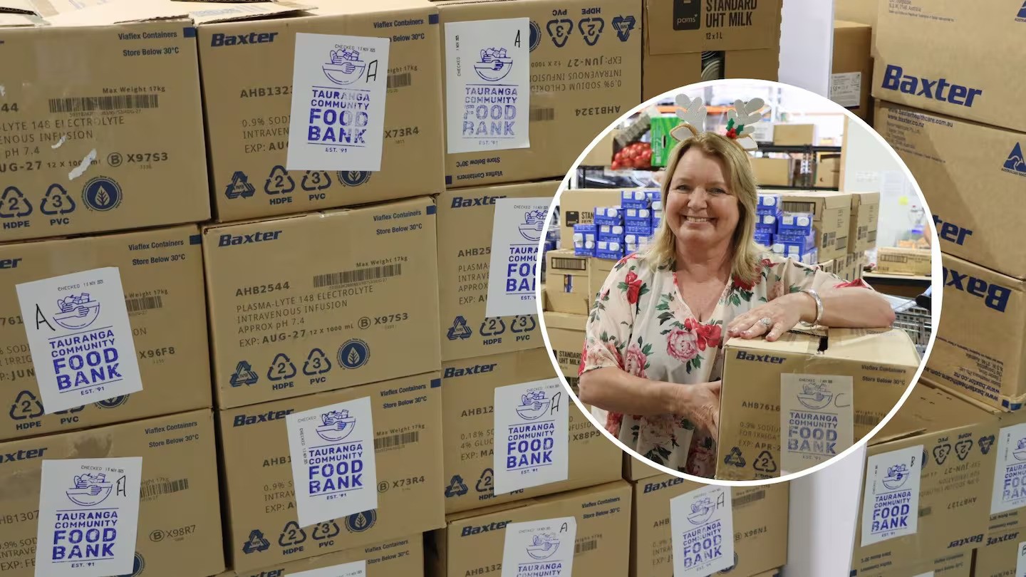 The Tauranga Community Foodbank and general manager Nicki Goodwin (inset) have received more than $20,000 worth of donations in the first week of the Bay of Plenty Times Christmas Appeal. Photos / Kaitlyn Morrell