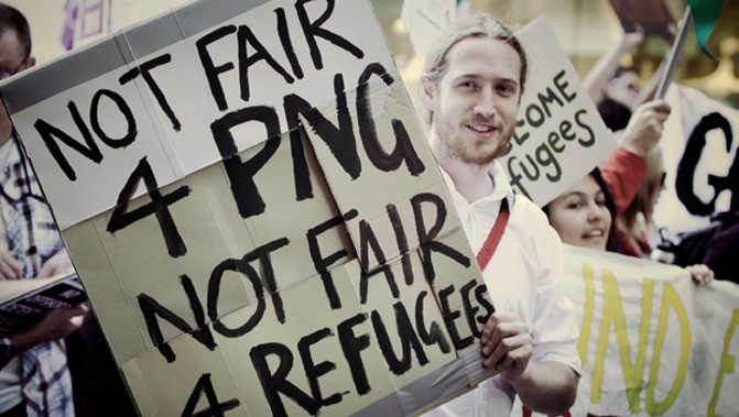 A 2013 protest over treatment of asylum seekers on Nauru (Getty Images)