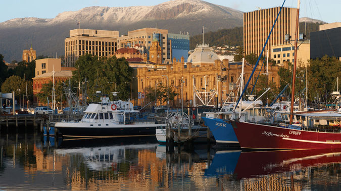 Boats moored in Hobart Harbour (Mike Yardley) 