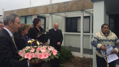 Colleagues and mourners paying tribute to those killed at the Ashburton WINZ office (Emily Murphy)