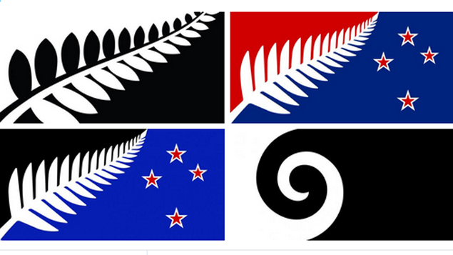 The four shortlisted flags (Supplied) 