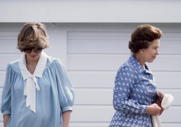 Princess Diana [princess Of Wales] With Queen Elizabeth II Watching A Polo Match At Guards Polo Club, Windsor, 1982