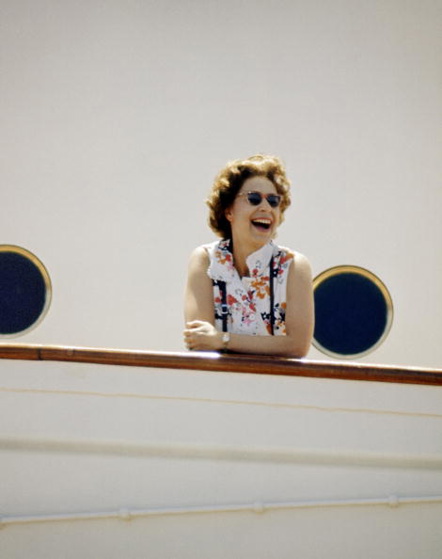 HM The Queen on board HMY Britannia in March 1972