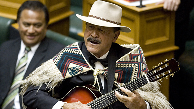 Dover Samuels performing a waiata in Parliament in 2008 (Newspix) 