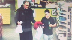 The last known sighting of Fisher, via CCTV (Supplied)