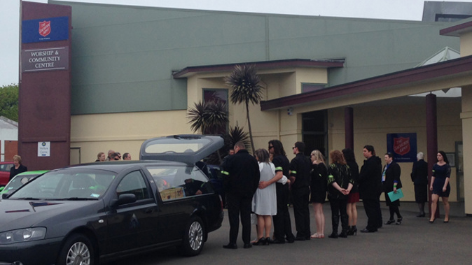 Mourners have gathered in Levin for the funeral of Alex Fisher (Laura Dooney)