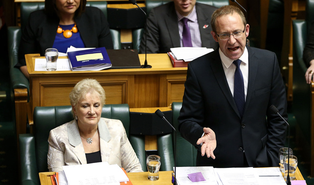 Annette King with Labour Leader Andrew Little in parliament (Getty Images)