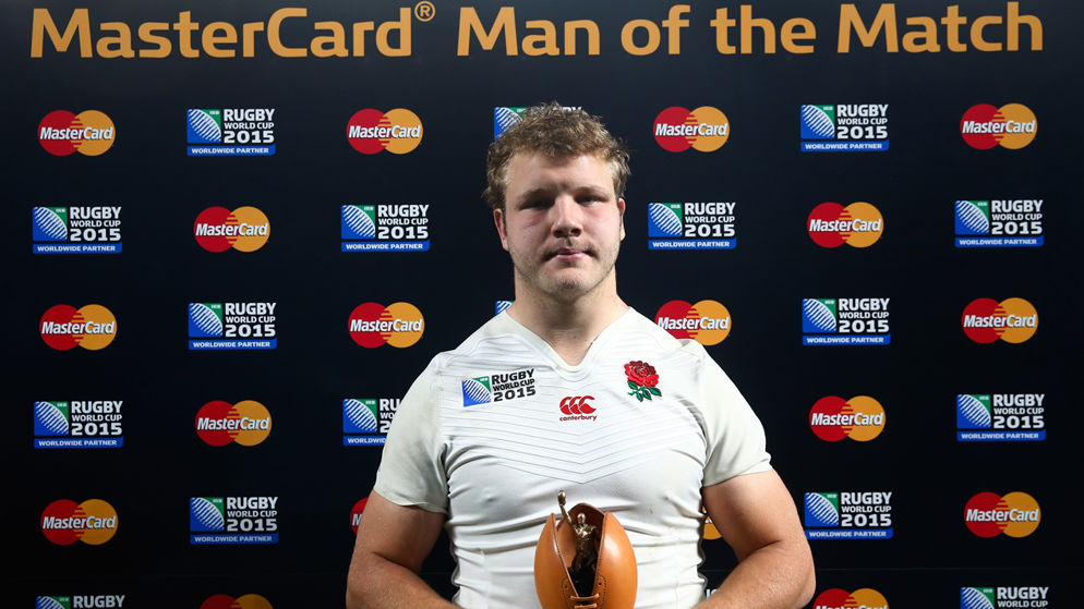 Man of the Match blunders: Joe Launchbury was left red faced after winning this award against Australia, despite his team being outclassed and crashing out of the World Cup. 