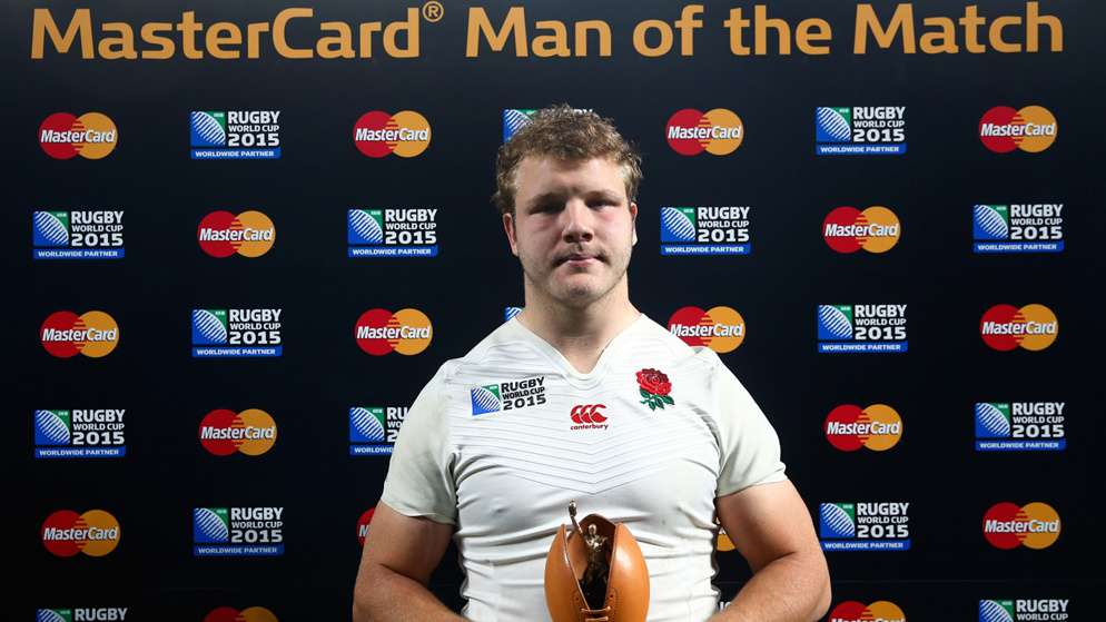 Man of the Match blunders: Joe Launchbury was left red faced after winning this award against Australia, despite his team being outclassed and crashing out of the World Cup. 