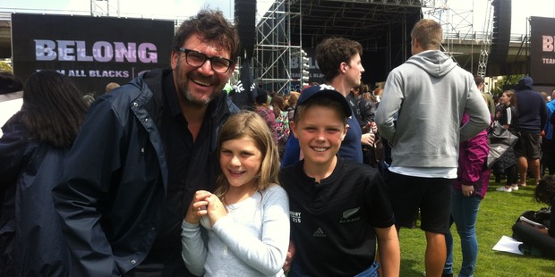 Craig Hall with children Pearl and Ethan at Victoria Park (Supplied) 