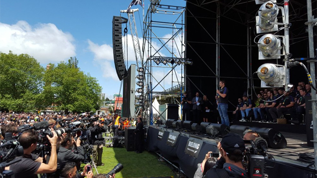 The crowd was silent while Richie McCaw was speaking (Adam Cooper) 