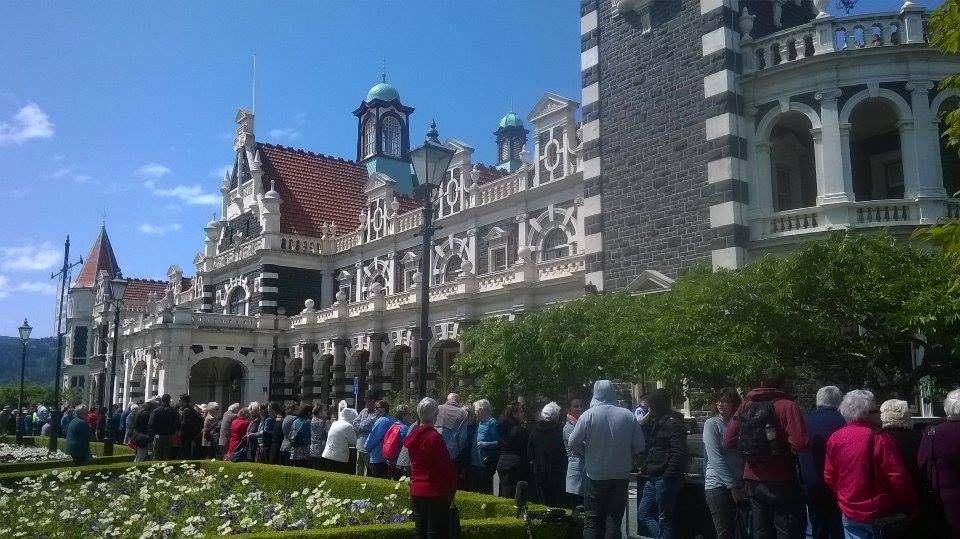 Crowds at the Train Station to see the royals. 