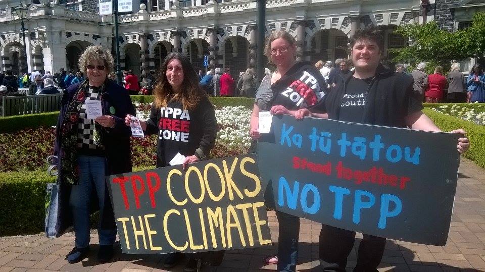 A small group of protesters were keen to speak to Prince Charles about the TPPA and environmental issues. 