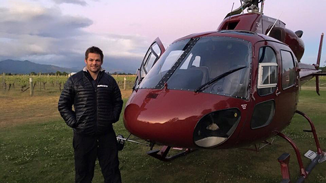 Richie McCaw with his helicopter (Facebook) 