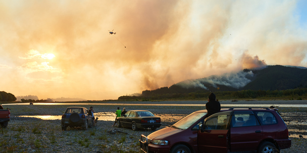 Photo sent in by a Herald reader shows extent of the blaze. (Photo: Peter Burge)