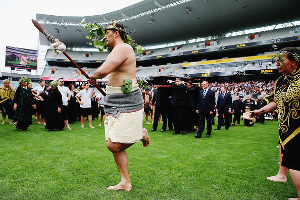 Jonah's coffin is led into the stadium