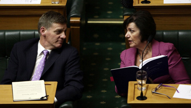 Bill English talks with Anne Tolley (Getty Images)