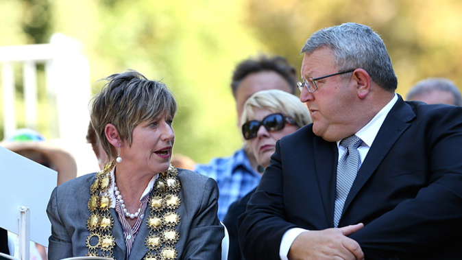 Christchurch Mayor Lianne Dalziel and Earthquake Recovery Minister Gerry Brownlee (Getty Images)