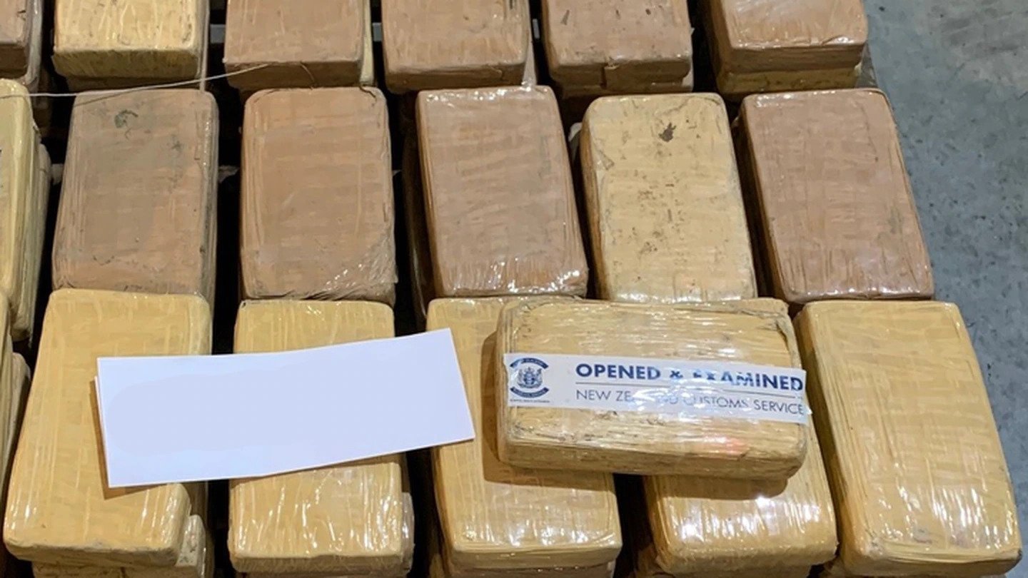 Packages of seized cocaine found in a shipping container from South America. (Photo / Supplied, Customs)