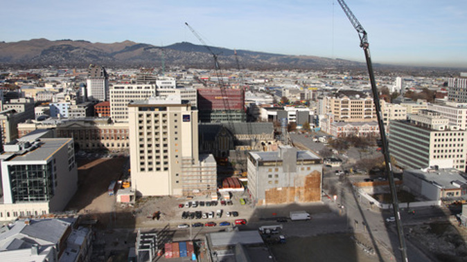 The earthquake damaged Christchurch City Central Red Zone. Photo / New Zealand Herald