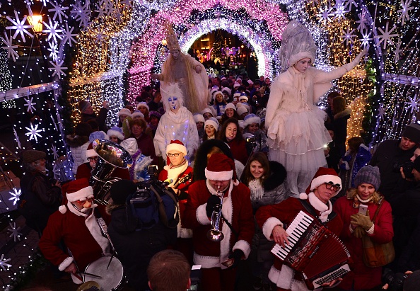 A raucous Christmas parade in Moscow. 