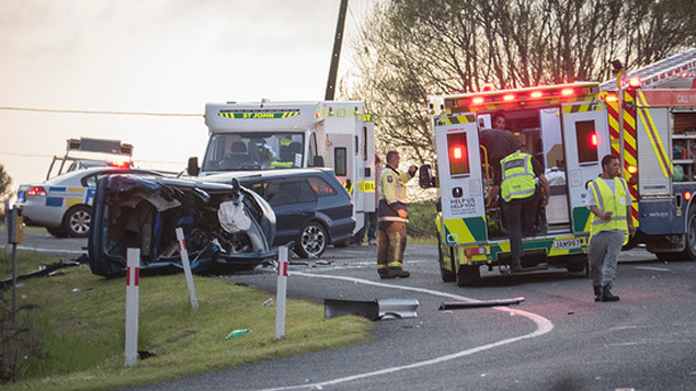 A crash earlier this year in Waimauku (NZ Herald)