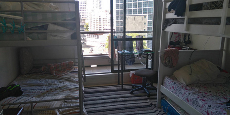 This photo accompanied a Facebook ad for a room-mate to share a master-room with three other people (Supplied)