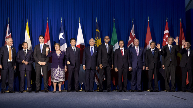 Leaders of the nations involved in the Trans-Pacific Partnership (Supplied) 