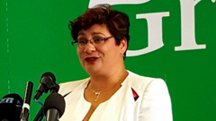 Metiria Turei delivering the Green Party State of the Nation address (Felix Marwick)