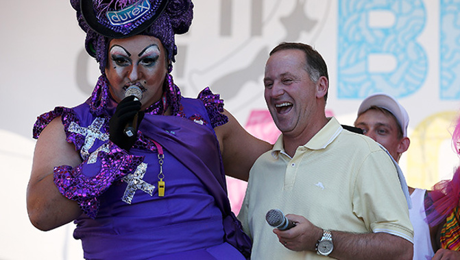 John Key at the Big Gay Out in 2013 (Getty Images)
