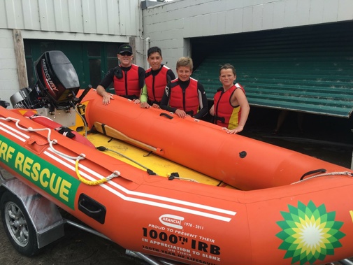 L-R: Patrol captain Craig Jamieson, Zach Goldsmith (not involved in the cliff exercise today), Macka Ellis and Will Jamieson (Supplied)