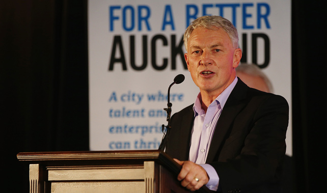 Phil Goff at the launch of his campaign (Getty Images) 
