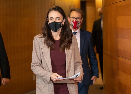 Prime Minister Jacinda Ardern and director general of health Dr Ashley Bloomfield. Photo / Mark Mitchell.