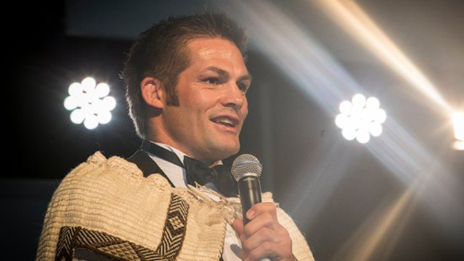 Richie McCaw after being presented with the NZer of the Year award (Greg Bowker)