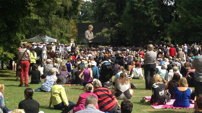 A gathering to mark the 5 year anniversary of the February 22 quake in Christchurch (Charlotte Lewis-West)