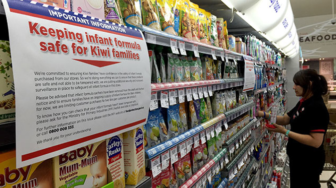 Reassurances were placed on milk powder stocks in supermarkets after the 1080 hoax (Supplied)