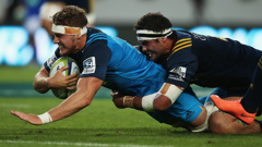 Blake Gibson scoring for the Blues, part of a performance that earned him Nigel Yalden's Forward of the Week Award (Getty Images)