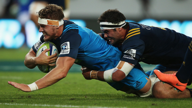 Blake Gibson scoring for the Blues, part of a performance that earned him Nigel Yalden's Forward of the Week Award (Getty Images)