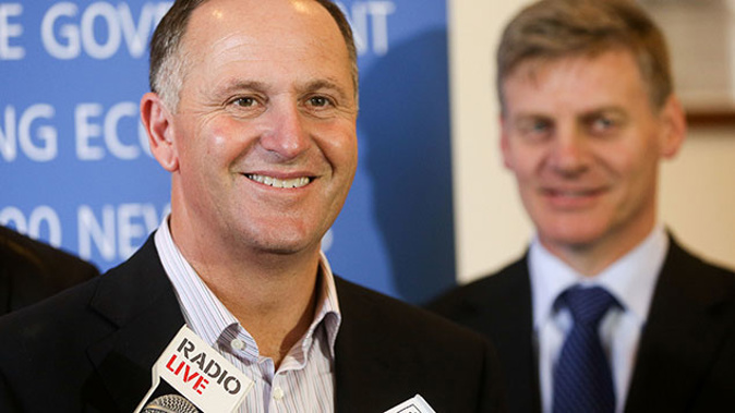 John Key and Bill English are urging Kiwis to vote in the flag referendum which opens tomorrow (Getty Images).