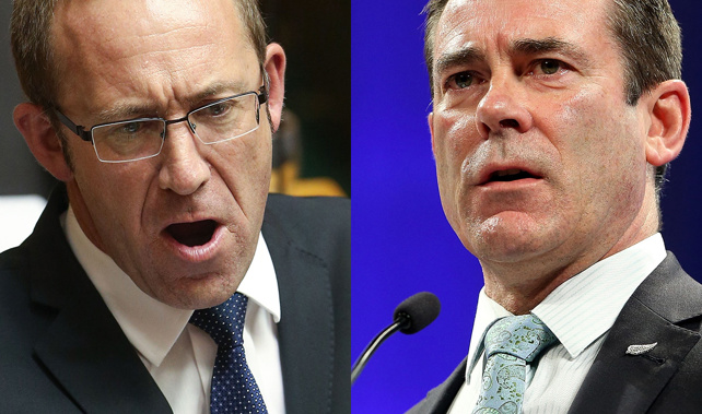 Labour leader Andrew Little and Workplace Relations Minister Michael Woodhouse (Getty Images)