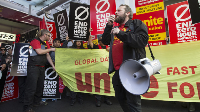 A Unite Union protest against zero hours contracts (Newspix)