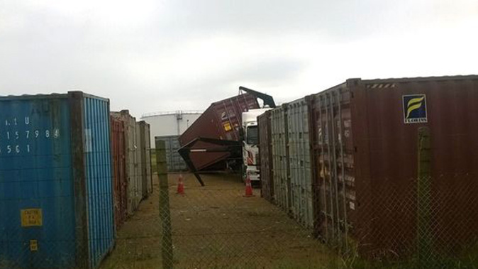 A person has been killed after being crushed between a container and a truck at Mount Maunganui (Ruth Keber)
