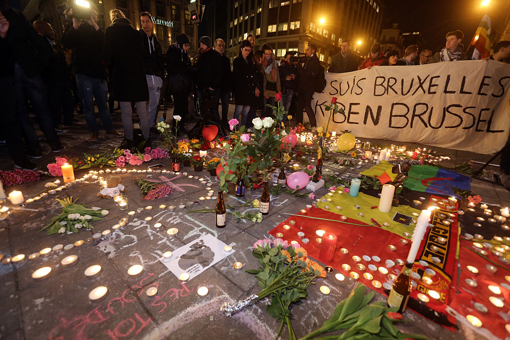 Tributes at the Place de la Bourse in Brussels